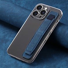 Custodia Silicone Morbida In Pelle Cover SD2 per Apple iPhone 15 Pro Blu