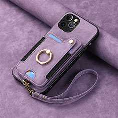 Custodia Silicone Morbida In Pelle Cover SD2 per Apple iPhone 15 Pro Max Lavanda