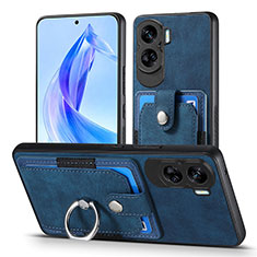 Custodia Silicone Morbida In Pelle Cover SD2 per Huawei Honor 90 Lite 5G Blu