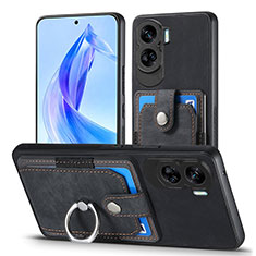 Custodia Silicone Morbida In Pelle Cover SD2 per Huawei Honor 90 Lite 5G Nero
