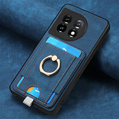 Custodia Silicone Morbida In Pelle Cover SD2 per OnePlus 11 5G Blu