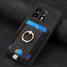 Custodia Silicone Morbida In Pelle Cover SD2 per OnePlus 11 5G Nero