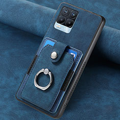 Custodia Silicone Morbida In Pelle Cover SD2 per Realme 8 4G Blu