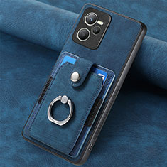 Custodia Silicone Morbida In Pelle Cover SD2 per Realme C35 Blu