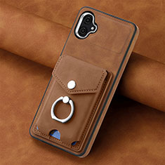 Custodia Silicone Morbida In Pelle Cover SD2 per Samsung Galaxy A04 4G Marrone