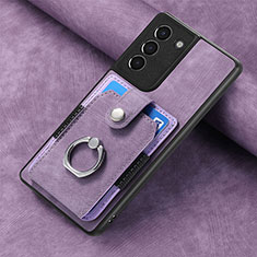 Custodia Silicone Morbida In Pelle Cover SD2 per Samsung Galaxy S21 FE 5G Lavanda