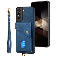 Custodia Silicone Morbida In Pelle Cover SD2 per Samsung Galaxy S24 5G Blu