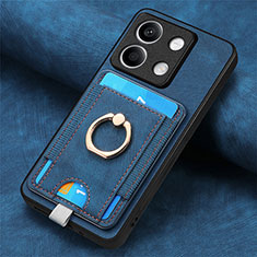 Custodia Silicone Morbida In Pelle Cover SD2 per Xiaomi Redmi Note 13 5G Blu