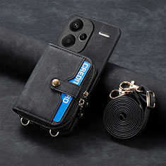 Custodia Silicone Morbida In Pelle Cover SD2 per Xiaomi Redmi Note 13 Pro+ Plus 5G Nero