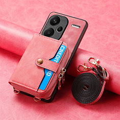 Custodia Silicone Morbida In Pelle Cover SD2 per Xiaomi Redmi Note 13 Pro+ Plus 5G Rosa
