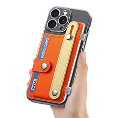 Custodia Silicone Morbida In Pelle Cover SD3 per Apple iPhone 15 Pro Arancione