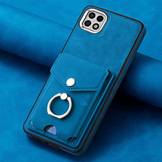 Custodia Silicone Morbida In Pelle Cover SD3 per Samsung Galaxy A22 5G Blu