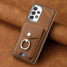 Custodia Silicone Morbida In Pelle Cover SD3 per Samsung Galaxy A23 4G Marrone