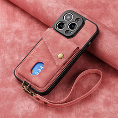 Custodia Silicone Morbida In Pelle Cover SD4 per Apple iPhone 13 Pro Max Rosa