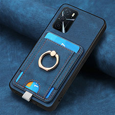 Custodia Silicone Morbida In Pelle Cover SD4 per Oppo A16 Blu