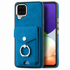 Custodia Silicone Morbida In Pelle Cover SD4 per Samsung Galaxy M32 4G Blu