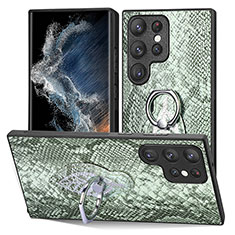 Custodia Silicone Morbida In Pelle Cover SD4 per Samsung Galaxy S22 Ultra 5G Verde