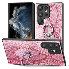 Custodia Silicone Morbida In Pelle Cover SD4 per Samsung Galaxy S23 Ultra 5G Rosa Caldo