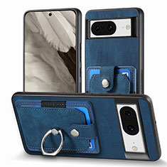 Custodia Silicone Morbida In Pelle Cover SD5 per Google Pixel 8 5G Blu