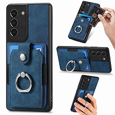 Custodia Silicone Morbida In Pelle Cover SD5 per Samsung Galaxy S21 FE 5G Blu