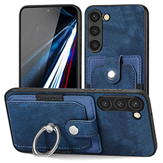 Custodia Silicone Morbida In Pelle Cover SD5 per Samsung Galaxy S22 5G Blu