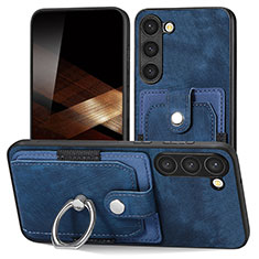 Custodia Silicone Morbida In Pelle Cover SD5 per Samsung Galaxy S24 Plus 5G Blu