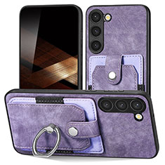 Custodia Silicone Morbida In Pelle Cover SD5 per Samsung Galaxy S24 Plus 5G Lavanda