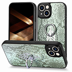 Custodia Silicone Morbida In Pelle Cover SD6 per Apple iPhone 13 Verde