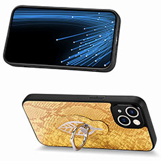 Custodia Silicone Morbida In Pelle Cover SD7 per Apple iPhone 14 Giallo