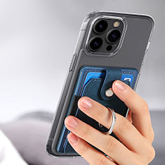 Custodia Silicone Morbida In Pelle Cover SD7 per Apple iPhone 14 Pro Blu