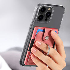 Custodia Silicone Morbida In Pelle Cover SD7 per Apple iPhone 15 Pro Rosa