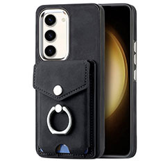 Custodia Silicone Morbida In Pelle Cover SD7 per Samsung Galaxy S22 5G Nero