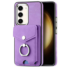 Custodia Silicone Morbida In Pelle Cover SD7 per Samsung Galaxy S23 Plus 5G Lavanda