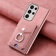 Custodia Silicone Morbida In Pelle Cover SD7 per Samsung Galaxy S23 Ultra 5G Rosa