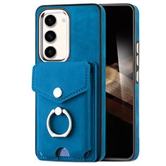 Custodia Silicone Morbida In Pelle Cover SD7 per Samsung Galaxy S24 5G Blu
