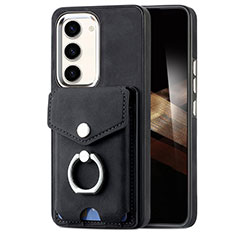 Custodia Silicone Morbida In Pelle Cover SD7 per Samsung Galaxy S24 5G Nero