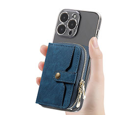 Custodia Silicone Morbida In Pelle Cover SD8 per Apple iPhone 15 Pro Max Blu