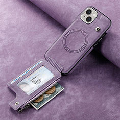 Custodia Silicone Morbida In Pelle Cover SD9 per Apple iPhone 15 Lavanda
