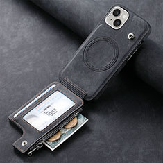 Custodia Silicone Morbida In Pelle Cover SD9 per Apple iPhone 15 Nero