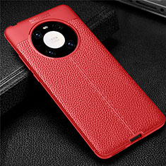 Custodia Silicone Morbida In Pelle Cover U01 per Huawei Mate 40 Rosso