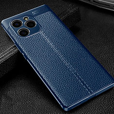 Custodia Silicone Morbida In Pelle Cover WL1 per Huawei Honor 60 SE 5G Blu
