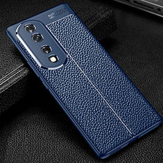Custodia Silicone Morbida In Pelle Cover WL1 per Huawei Honor 70 Pro 5G Blu