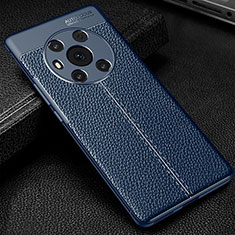 Custodia Silicone Morbida In Pelle Cover WL1 per Huawei Honor Magic3 5G Blu