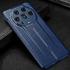 Custodia Silicone Morbida In Pelle Cover WL1 per Huawei Honor Magic4 Ultimate 5G Blu