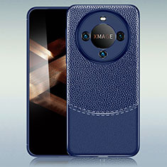 Custodia Silicone Morbida In Pelle Cover WL1 per Huawei Mate 60 Blu