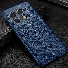 Custodia Silicone Morbida In Pelle Cover WL1 per OnePlus 10 Pro 5G Blu