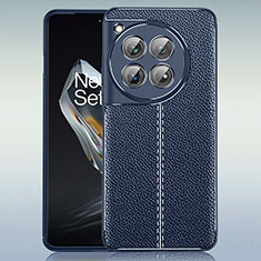Custodia Silicone Morbida In Pelle Cover WL1 per OnePlus 12 5G Blu