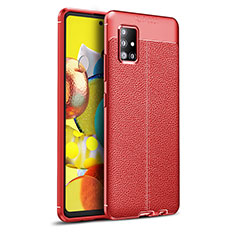 Custodia Silicone Morbida In Pelle Cover WL1 per Samsung Galaxy A51 5G Rosso