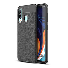 Custodia Silicone Morbida In Pelle Cover WL1 per Samsung Galaxy A60 Nero