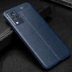 Custodia Silicone Morbida In Pelle Cover WL1 per Vivo V21s 5G Blu